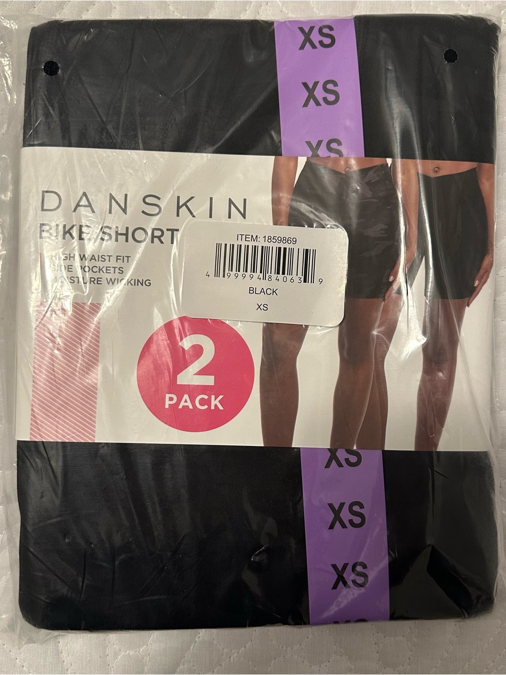 Danskin Black High-Waist Bike Shorts - 2 Pack